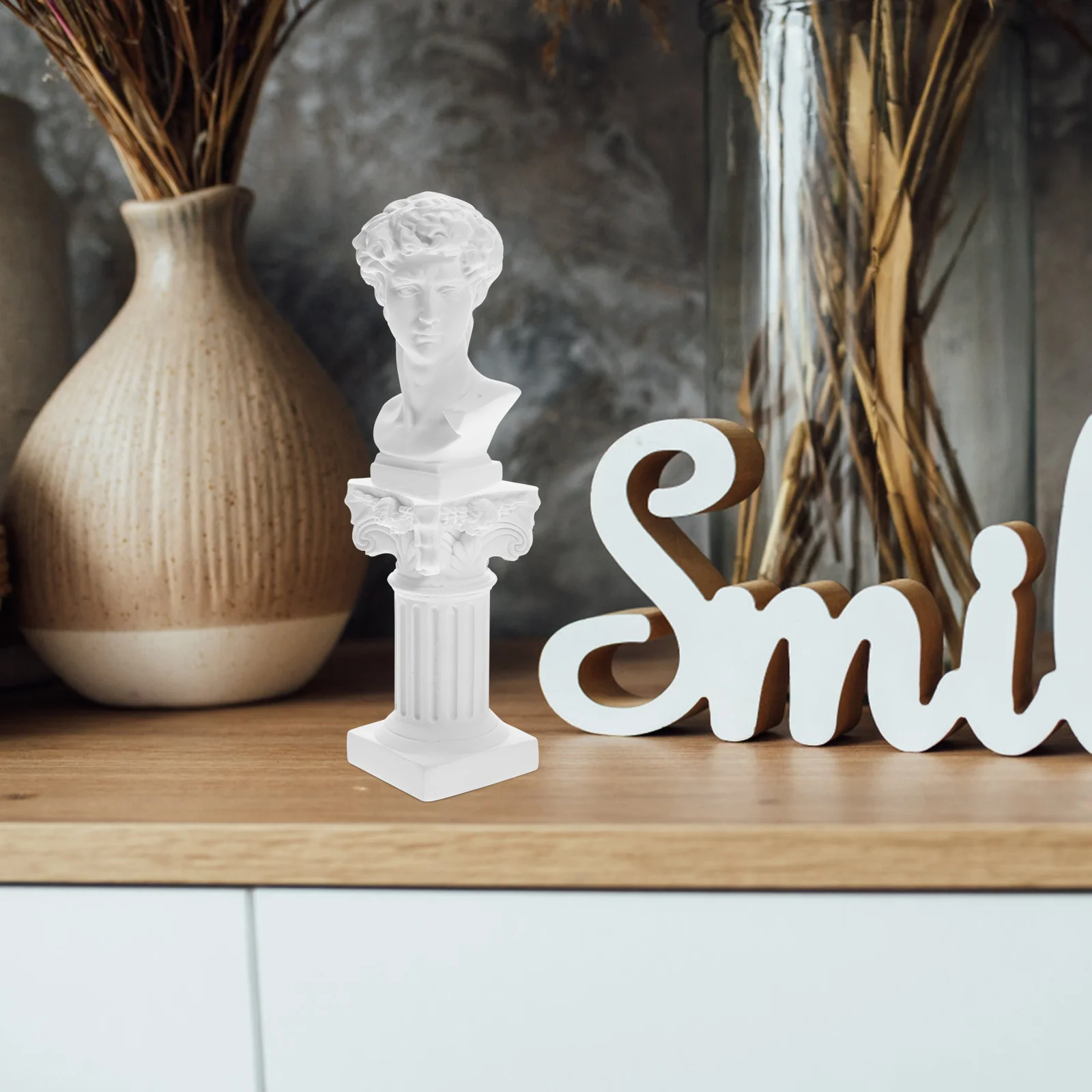 

Mini Gifts Statue Ornaments Desktop David Decorations Statues For Home Resin White Greek Man