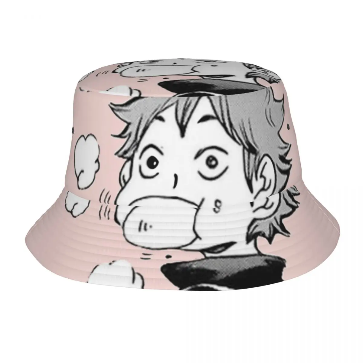 

Haikyuu Hinata Shoyo Meat Bun Bucket Hats for Unisex Travel Sun Hat Streetwear Foldable Outdoor Fishing Hats Bob Hat