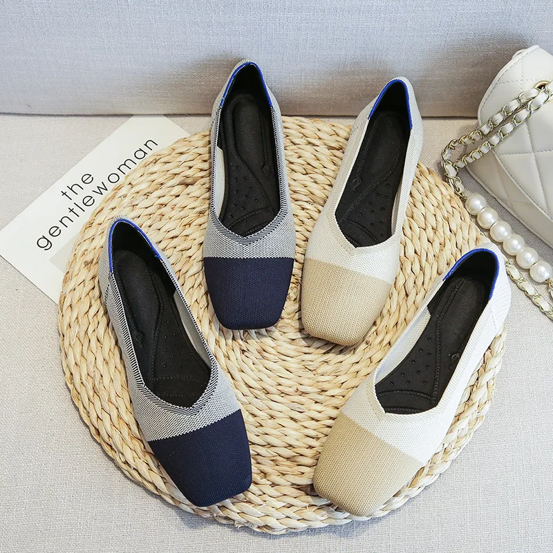 Shallow Mouth Flying Woven Shoe Temperament All-match Round Toe Single Women's Flat Shoe Casual Women Ballerina Zapatillas Mujer