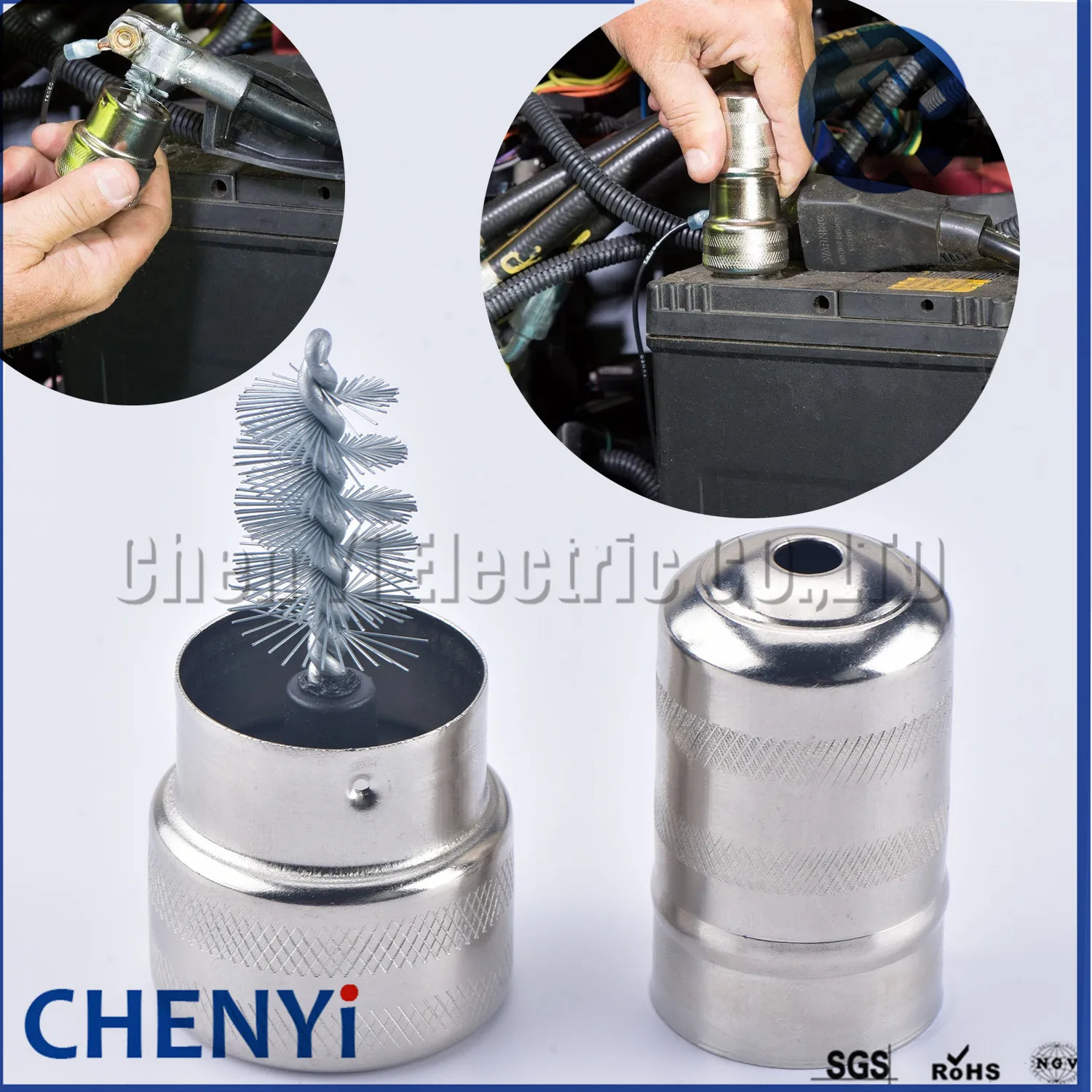

High quality Car Cleaning Battery Post Terminal Cable Cleaner Dirt Corrosion Brush Hand Tools Terminal Cable Cleaner Wire Brush
