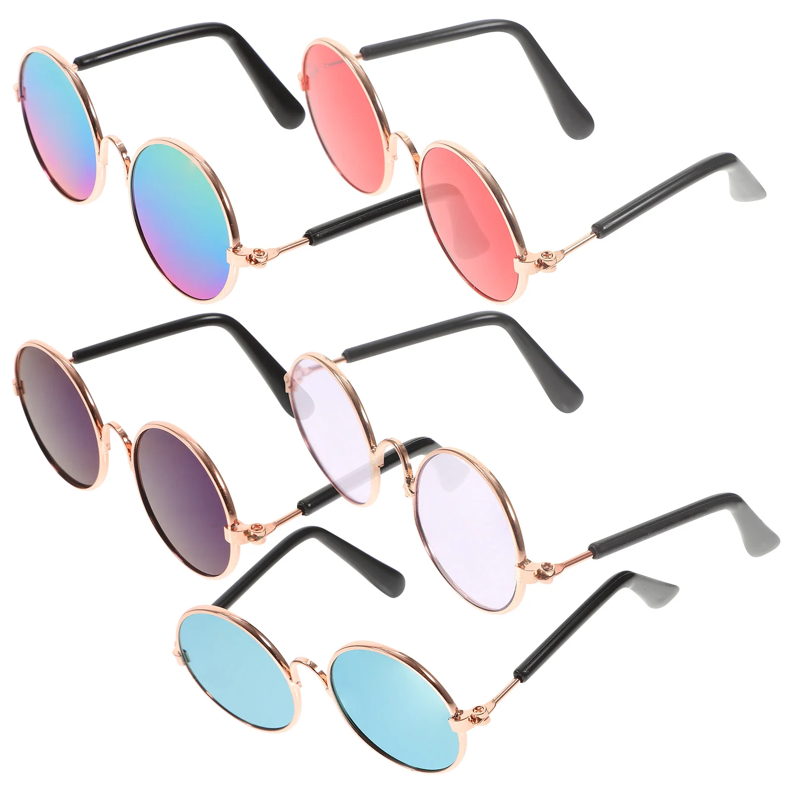 

5 Pcs Small Breed Puppy Toys Pet Glasses Dog Photo Props Fashion Round 7.5x3x7cm Eyeglasses Resin