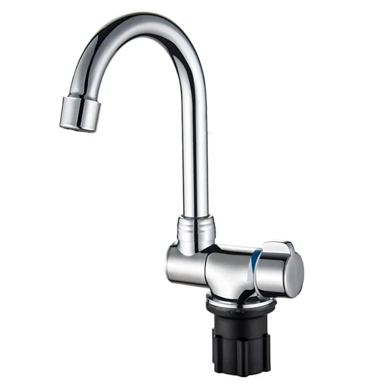 

Foldable RV Faucet 360 Degree Rotation G1/2 Thread Single Handle Cold & Hot Water Mixer Copper Faucet for RV Boat Yacht