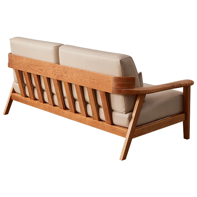 Софа из цельной древесины вишневого дерева сочетание в скандинавском стиле для