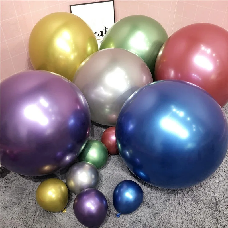 

50Pcs 18Inch Mermaid Multicolor Chrome Latex Balloons Pearly Metal Globos Wedding Baby Birthday Party Decoration Mearmaid Theme
