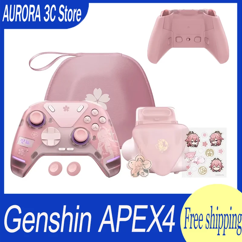 Genshin APEX4 Gamepads Yae Miko Wireless Pink Game Handles Customized Gaming Controllers With Hall Rocker For XBOX STEAM PC Girl