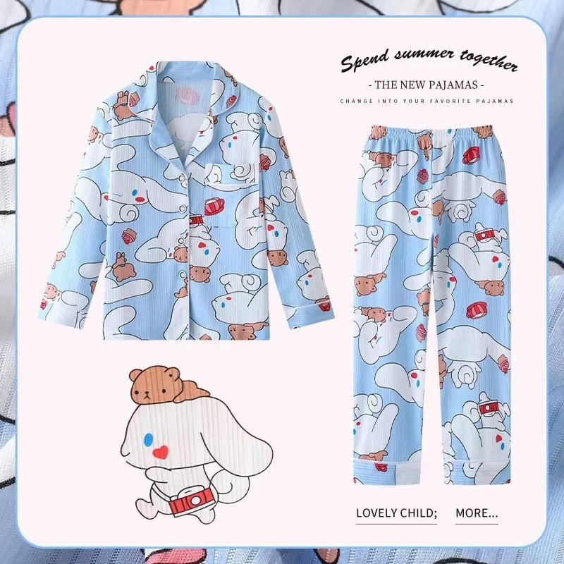 Sanrio Hello Kitty детский милый модный комплект одежды для сна Cinnamoroll Kuromi девочек
