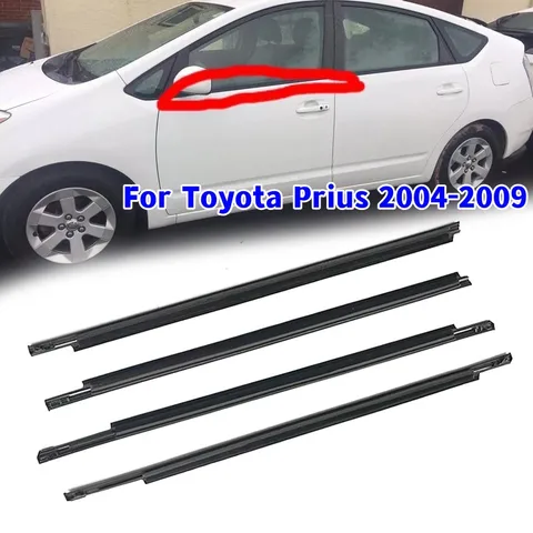 4 шт./комплект наружная уплотнительная лента для окон, боковая дверь, стеклянный резиновый ремень, молдинг, отделка, уплотнительный протектор для Toyota Prius 2004-2009