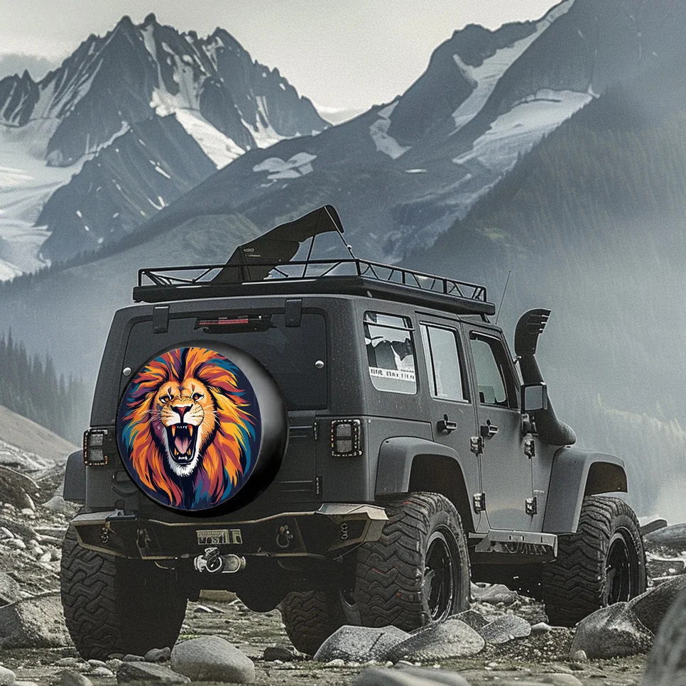 Чехол для автомобильного покрышка с дизайном Wild Lion — высокоэластичный, подходит для размеров 2426283032353840 дюймов, устойчивый к разрыву и трению. (art.: 3920d45ece73f) - 3920d45ece73f
