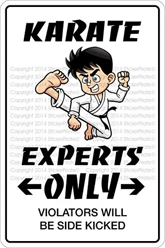 НаклейкаПират Каратэ Эксперты Только 8 x 12 дюймов Металлический Новинка Знак