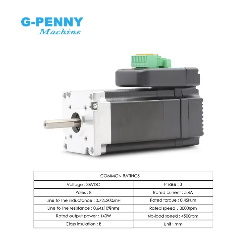 Фото Интегрированный серводвигатель JMC NEMA23 140W 3000RPM 0.45Нм с драйвером V6, микро-миниатюрный, для фрезерного станка №4