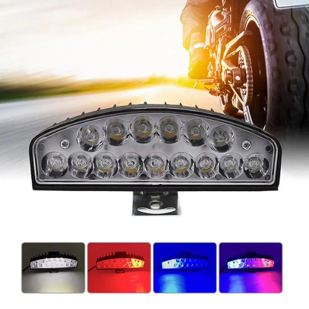 

Motorcycle External Work Light Aluminum Shell Super-bright Led Spotlight 15led Red And Blue Flashing Lamps Modified Parts
