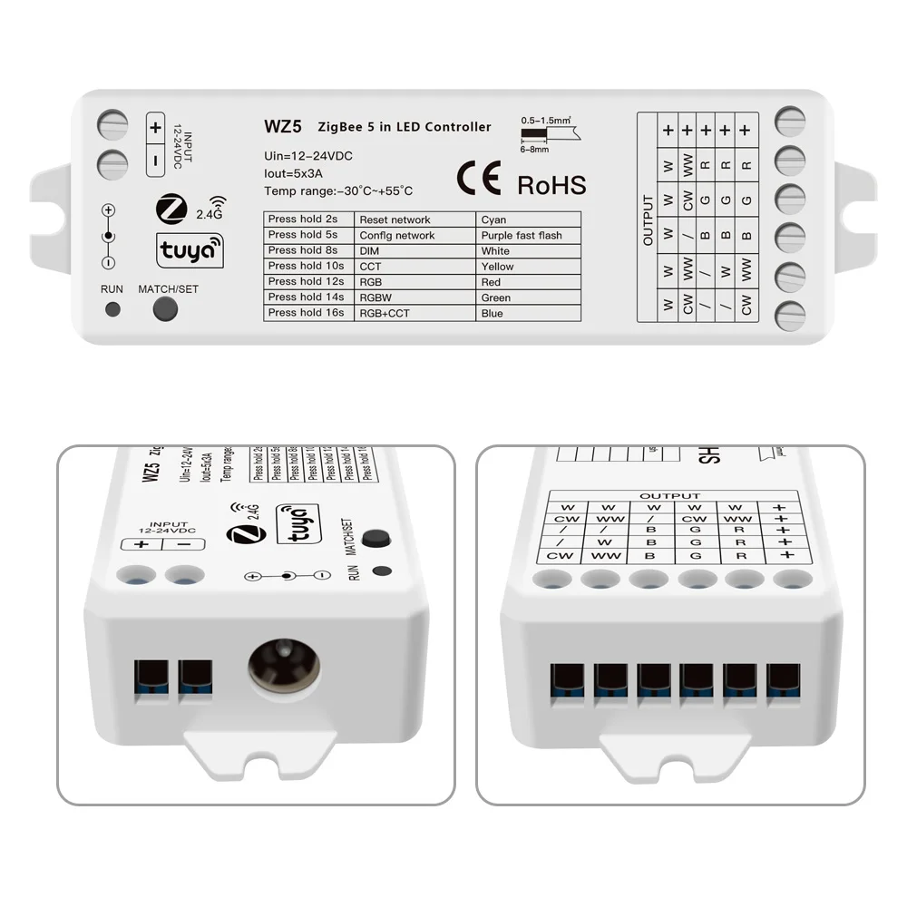 Умный светодиодный пульт управления TUYA Zigbee Светодиодная лента с Wi-Fi RGB RGBW RGBWW RGBCW