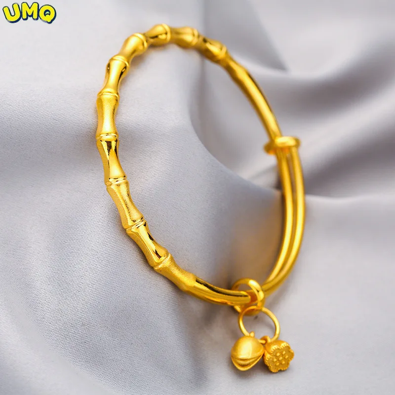 

Женский матовый браслет с имитацией бамбука, из латуни и золота 24 к