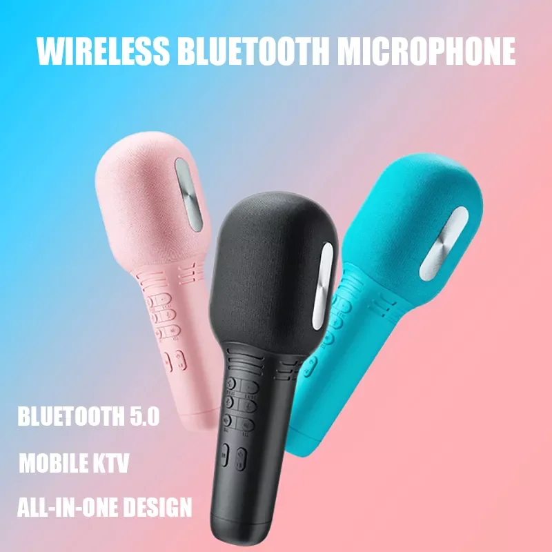 

Беспроводной микрофон для караоке, Bluetooth 5,0, USB, портативный конденсаторный микрофон, мини-домашний KTV плеер для пения