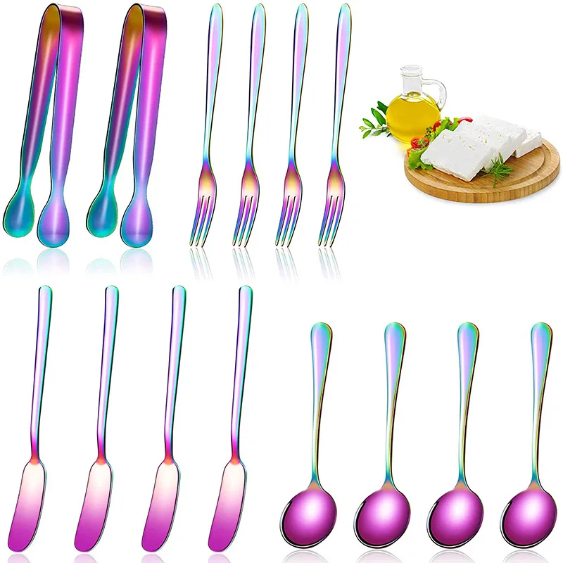 14 шт. мини-Сервировочные щипцы шпатели для масла ложки вилки домашняя