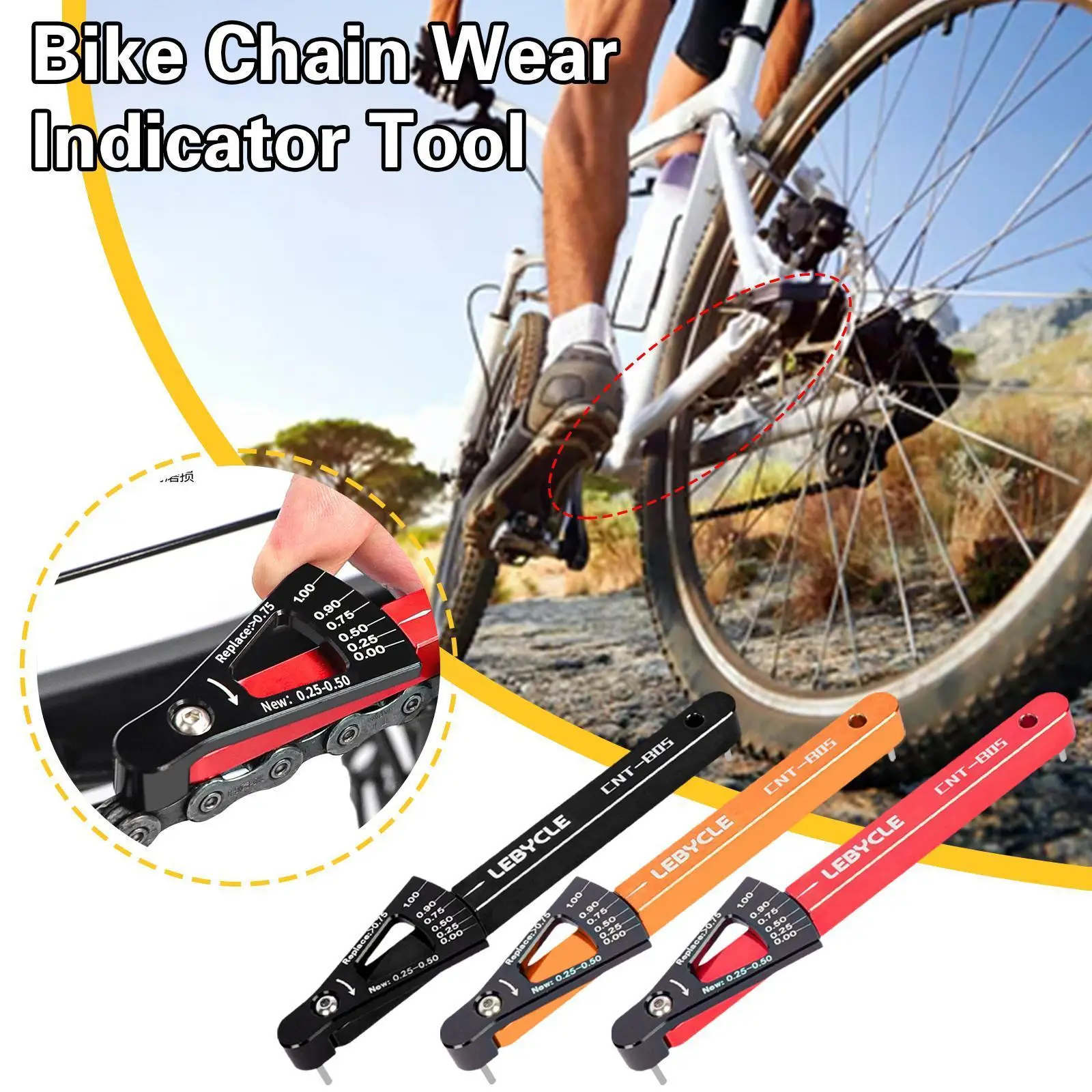 Mountain Bicycle Chain Checker Gauge Multi-Functional Road Chains Mountain Chain Bike Tool Detection Caliper Stretch Bike G L7R4