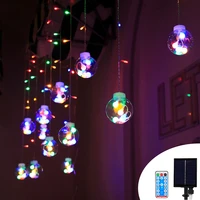 solar garden string light led wishing ball hanging curtain lights with remote fairy lights christmas party bedroom decoration