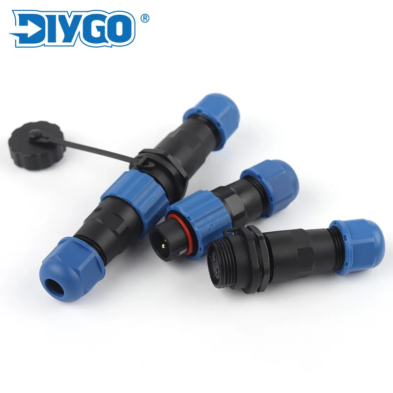 SP13 IP68 Waterproof Connector 4-6.5mm Cable Connector plug&socket Male Female 1-9 Pin Butt Outdoor Electrical Connectors DIY GO