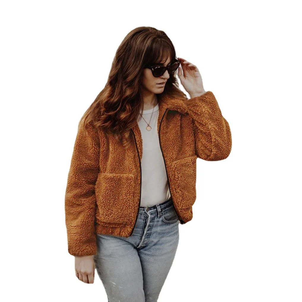 Women's Fur Jacket Autumn and Winter Fashion Casual Plush Faux Fur Coat Women Faux Fur Coat