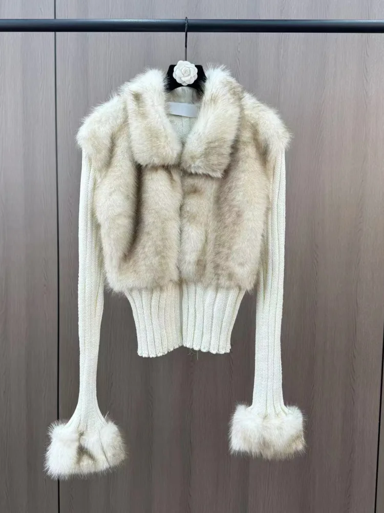 Yuzu MM 2024 зимний воротник с длинным рукавом экологически чистая пряжа имитацией