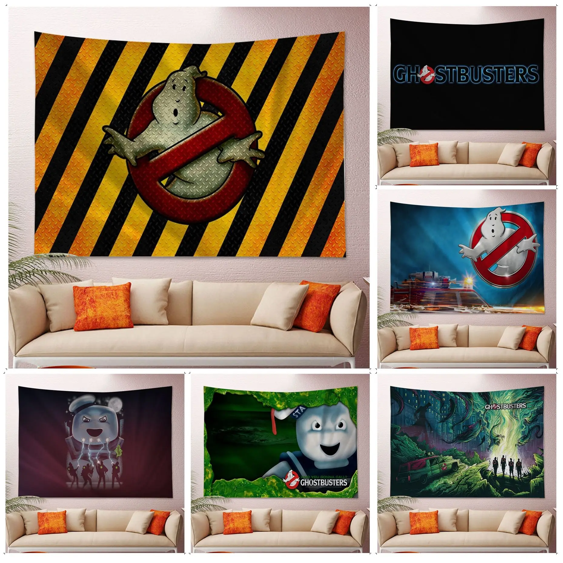 

Ghostbusters 1984 Film Hippie Wall Hanging Tapestries Bohemian Wall Tapestries Mandala INS Home Decor