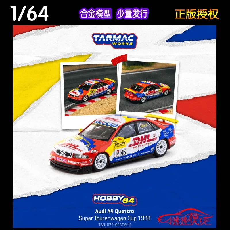 Модель гоночного автомобиля TW Tarmac Works 1:64 Audi A4 Quattro Cup 1998 из литого под давлением сплава, коллекционные модели для взрослых, праздничные подарки, игрушки для мальчиков. (art.: 3920dbb877bd4) - 3920dbb877bd4