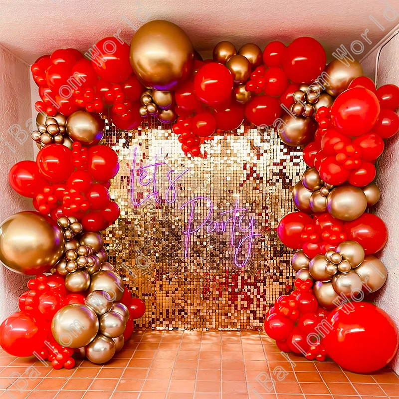 

223pcs Red Gold Latex Balloons Arch Wedding Birthday Party Events Avocado Green Baloons Garland Event Baby Shower Decoration