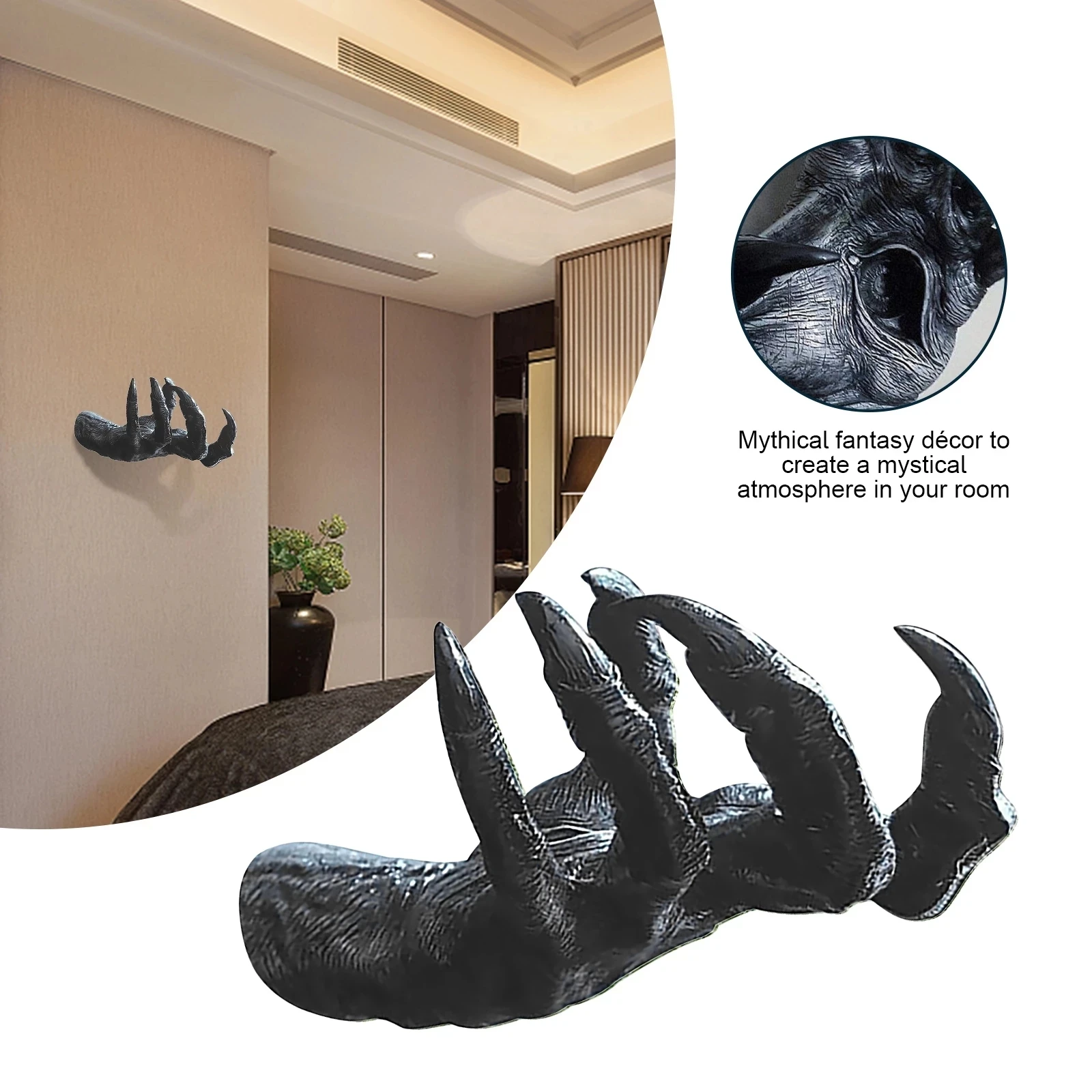 Witch's Hand Wall Hanging Statues Aesthetic Art Sculpture Resin Retro Wall Witch Hand Ornament Home Decoration Home Decoration