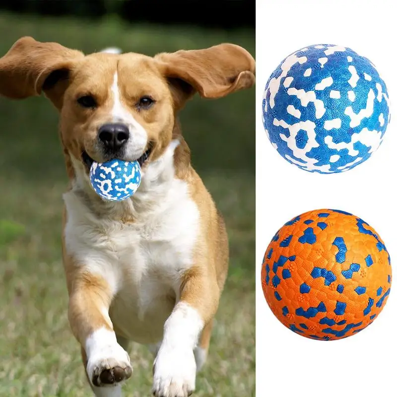 

Dog Ball Toys Chew Toy For Puppy Teething Dog Chew Toy Herding Balls Bouncy Round Dog Ball Toy Durable Squeaky Interactive Ball