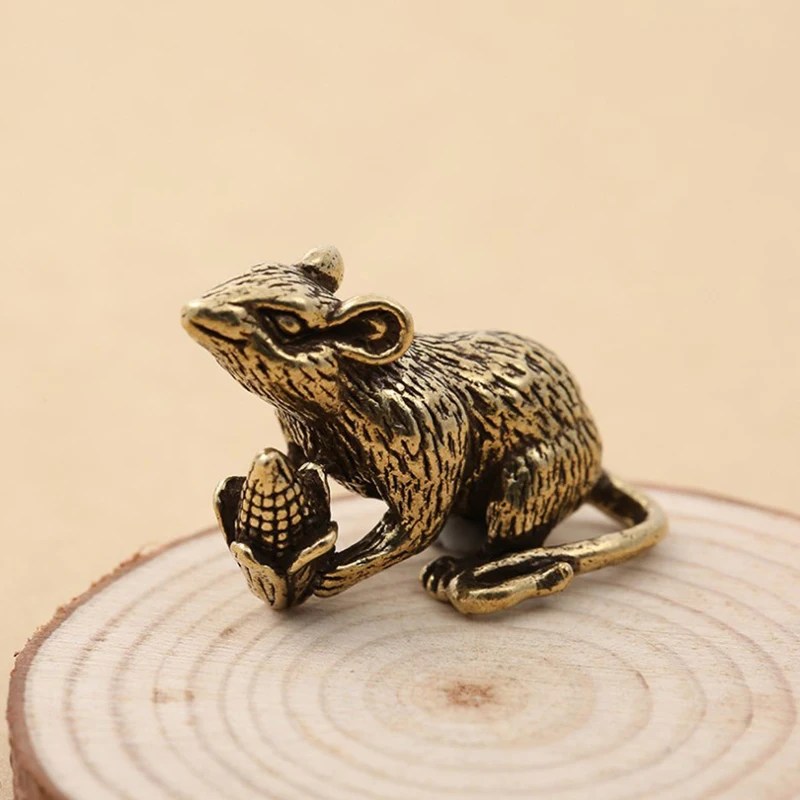 Латунные фигурки животных в виде мышей любви риса брелок для автомобиля подвески