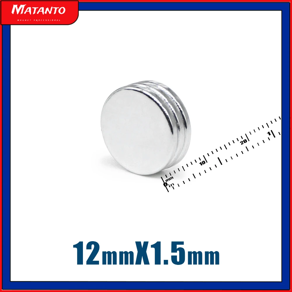 

20/50/100/200/250/300PCS 12*1.5 mm N35 Thin Rare Earth Magnets 12x1.5 Round Neodymium Magnet Strong Magnetic Magnet Disc