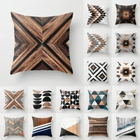 45x45cm creative wood texture marble pillowcases fashion geometric cushions case farmhouse home decor sofa couch throw pillows