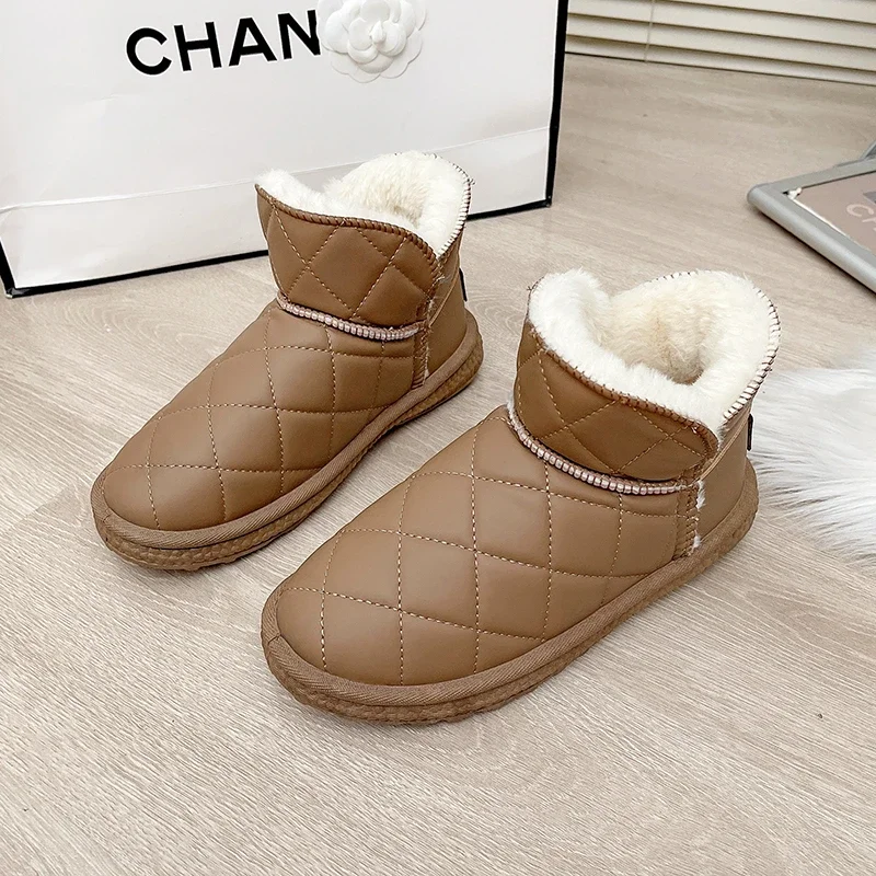 Женские теплые ботинки на шерстяной подкладке водонепроницаемые Утепленные из