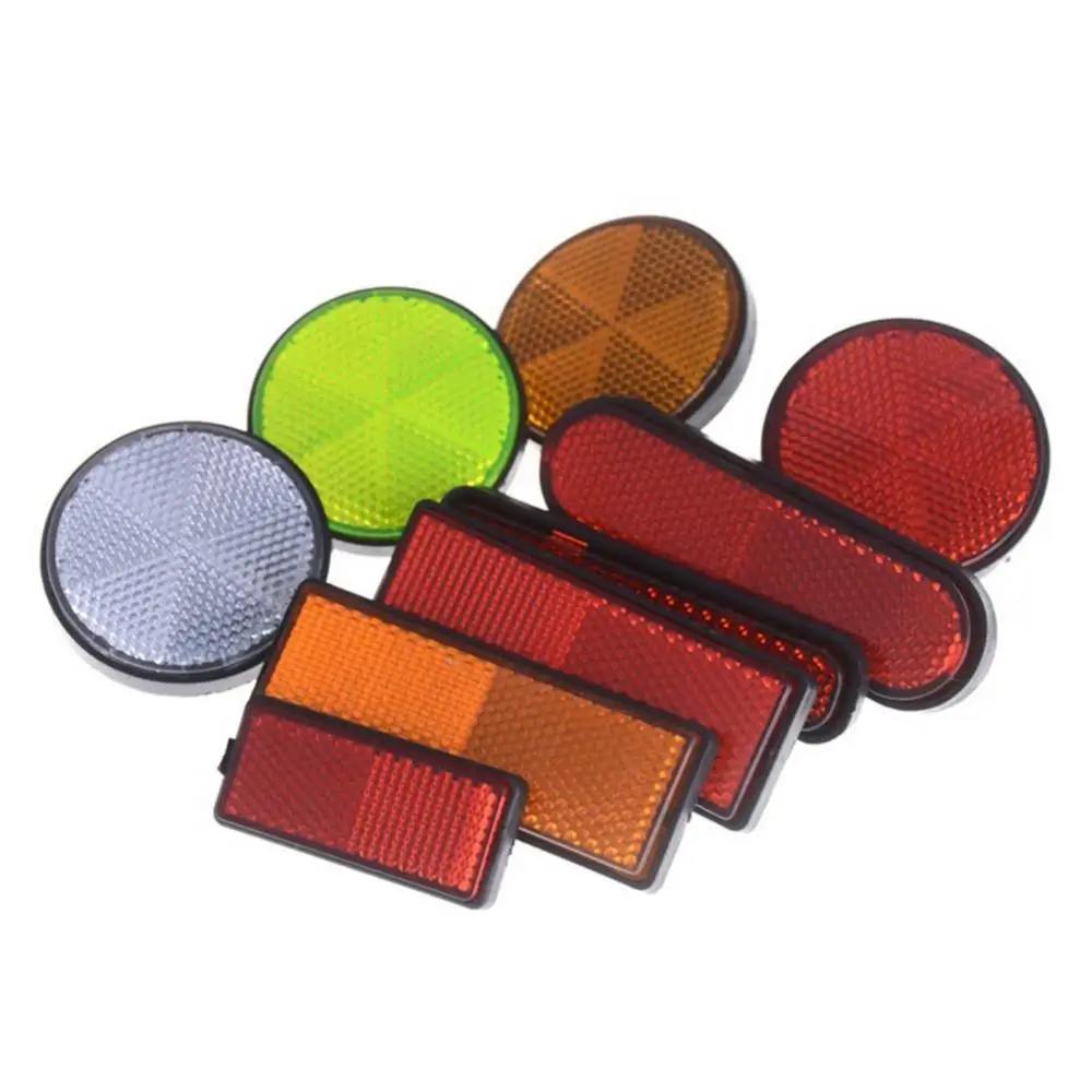 

2Pcs Rectangle Round Car Motorcycle Bike Caravan Lorry Screw On Safety Reflector