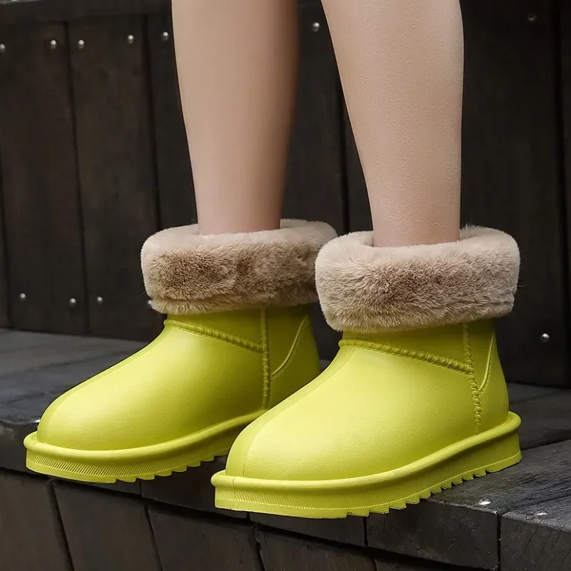 Женская обувь Уличная из хлопка водонепроницаемые женские резиновые сапоги ЭВА