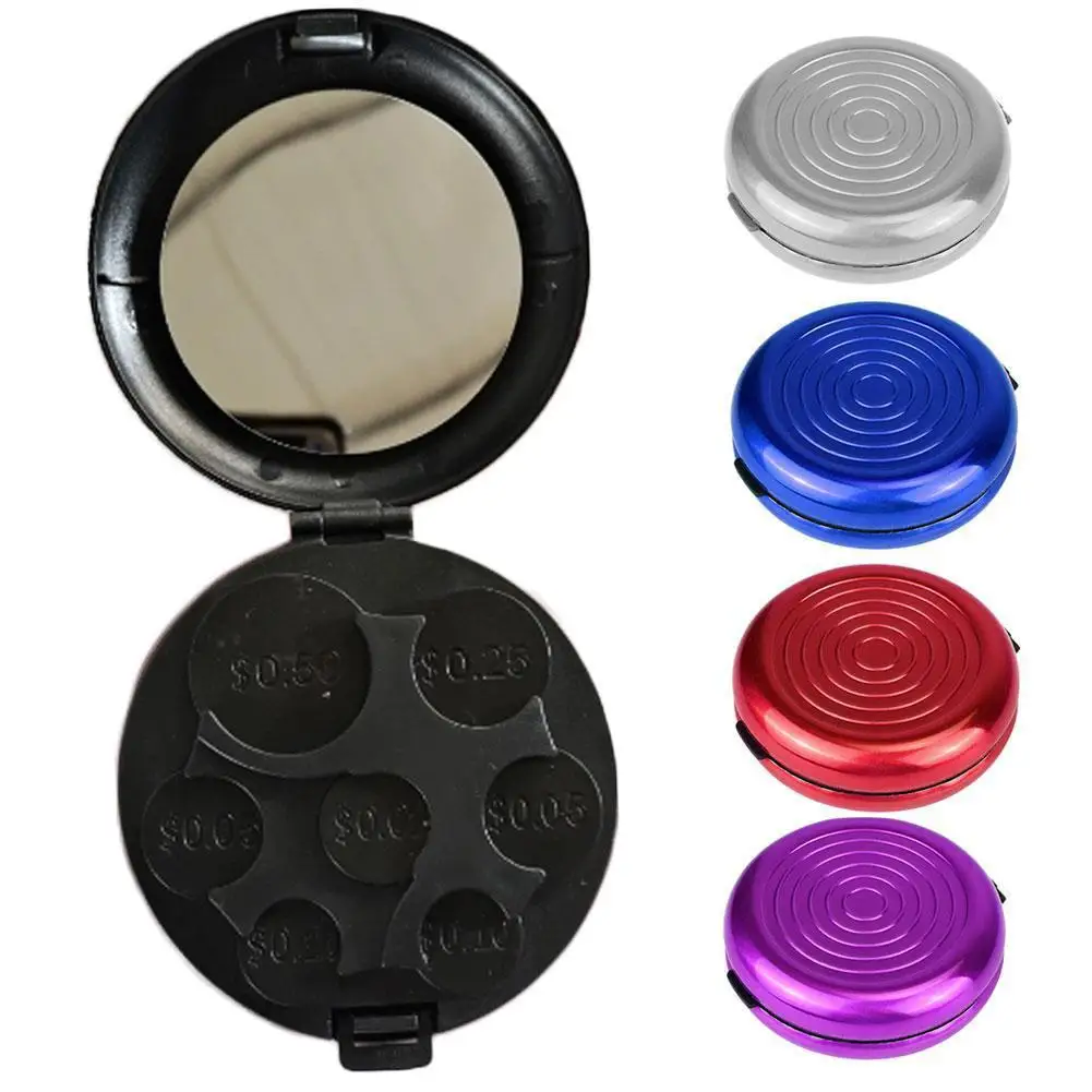 

Алюминиевый дозатор для монет, Набор держателей для монет, кошелек, маленький круглый кошелек для хранения, кошелек для долларов, коллекционный органайзер, демонстрационный контейнер