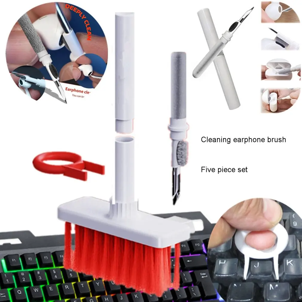 

5 In 1 Multi-fuction Computer Cleaning Tools Keyboard Cleaning Brush Set Corner Gap Dust Removal Cleaning Brush Key Puller Kit