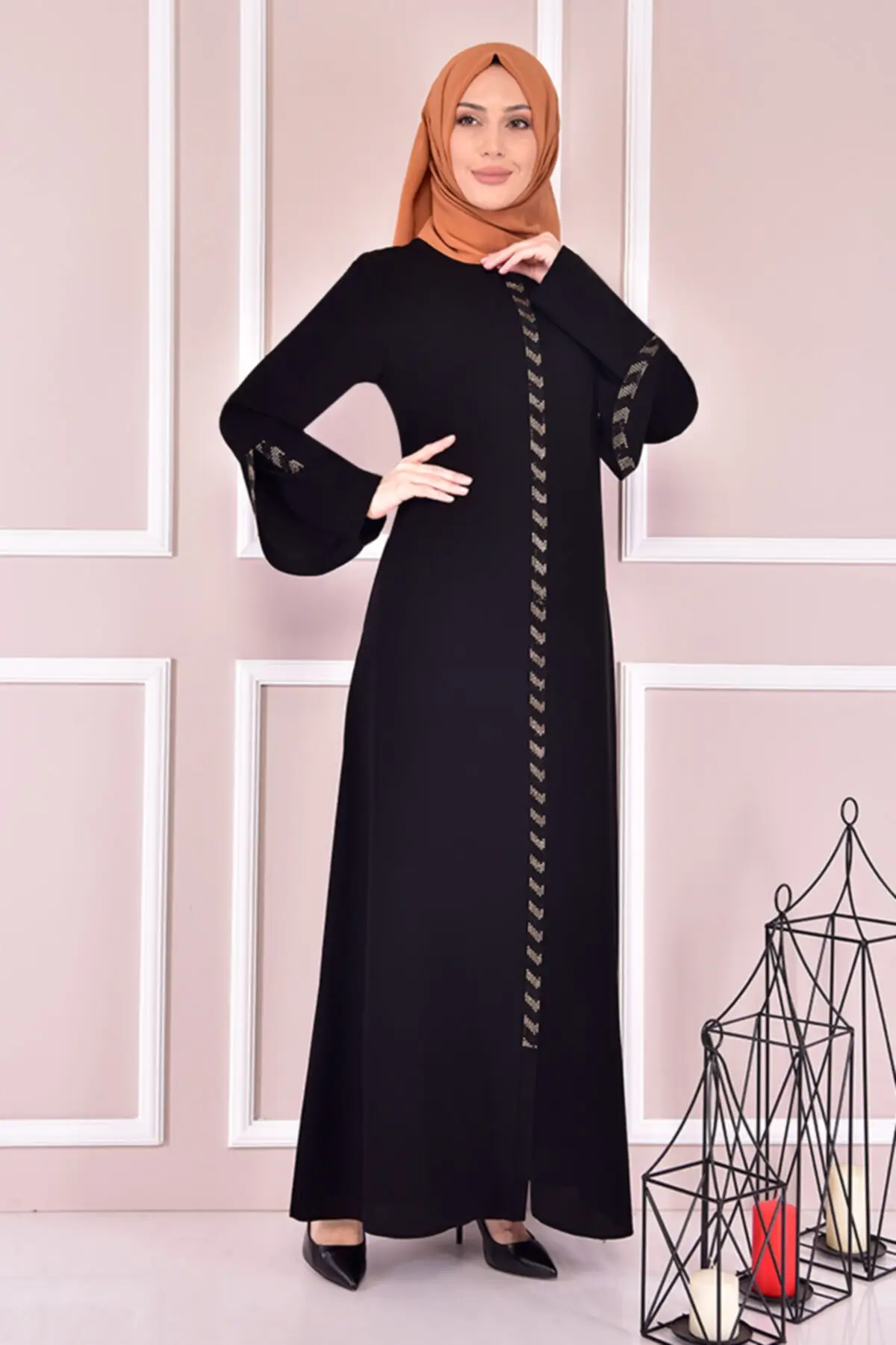 Фото Застежка-молния Ferace хиджаб для мусульманок Абая одежды из платье с изображением