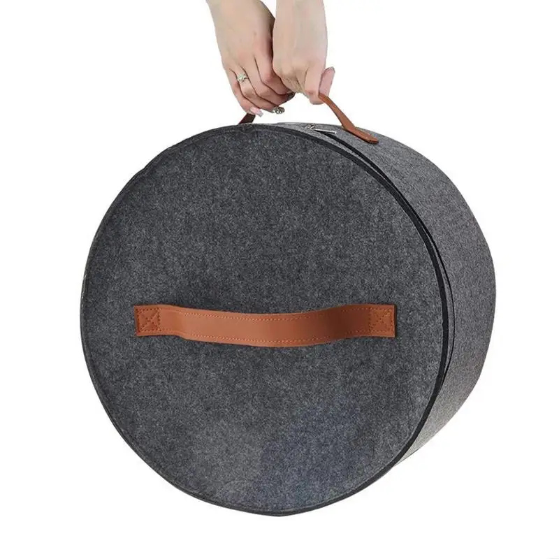 

Hat Travel Storage Foldable Round Hat Storage Bag Cowboy Hat Organizer For Stuffed Animal Toy Storage Bin Collapsible Felt Hat