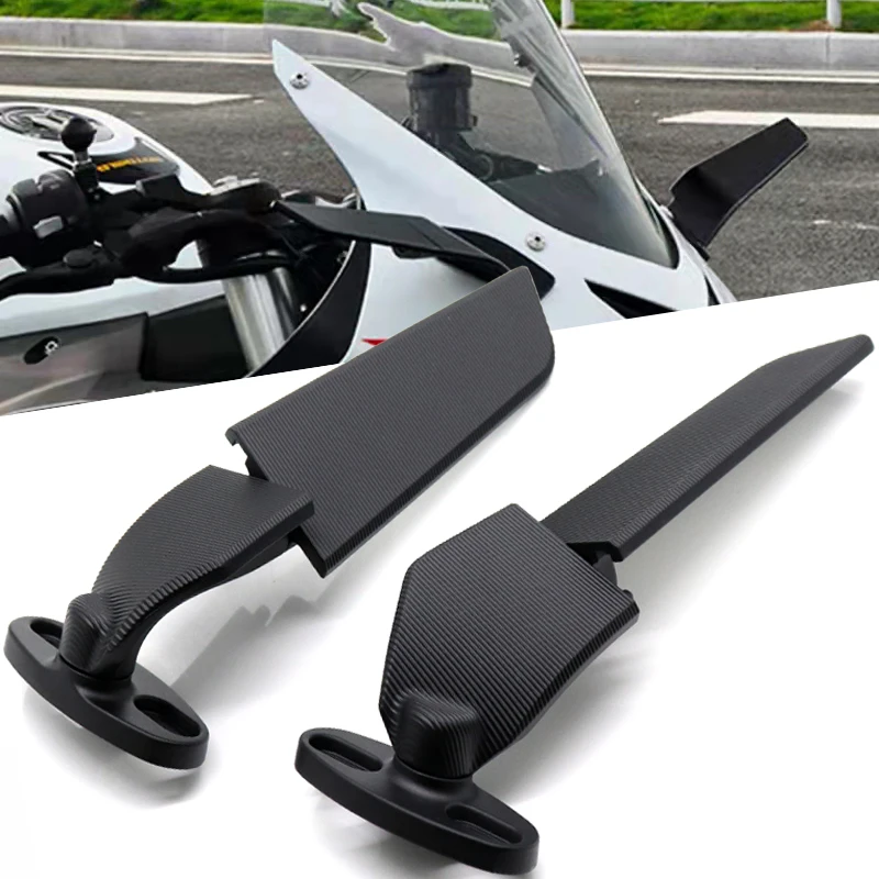 For KAWASAKI ZX6R ZX636 ZX7R ZX9R ZX10R Mirrors Wind Wing Rearview Mirror Adjustable Rotating Side Mirrors Modified Motorcycle