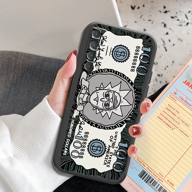 rick and morty cartoon amine phone case for huawei p smrat z 2019 2021 p20 p30 p40 p20 pro p30 pro p40 lite silicone funda cover free global shipping