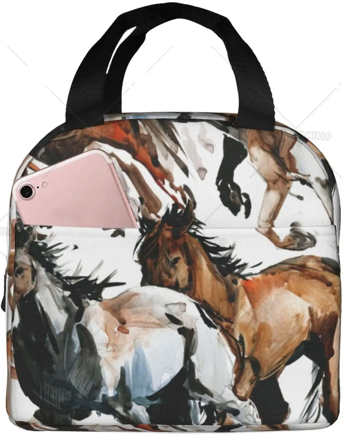 

Многоразовая изолированная сумка для ланча с рисунком животных, сумка-холодильник для еды для мужчин и женщин, для работы и пикника или путешествий