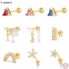 Canner 1 шт серьги для женщин серьги-гвоздики Изумруд CZ серьги спиральный для хряща пирсинг Aretes ювелирные изделия серьги Plata 925 W5