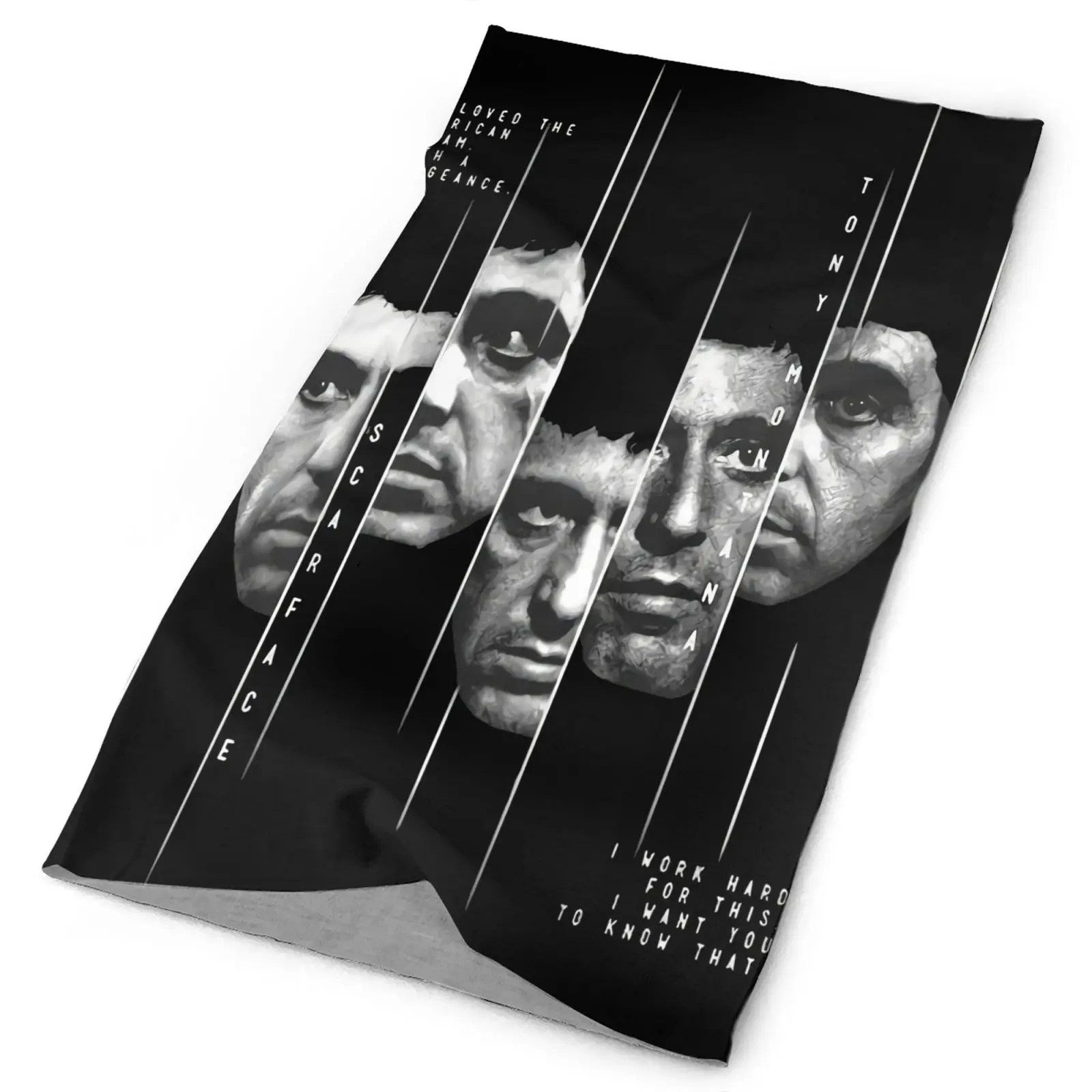 

Шарф Тони Монтана, нарезанный альпак, Мужская бандана, бандана, Охотничья тактическая маска, скимить, Искусственный шарф для лыж