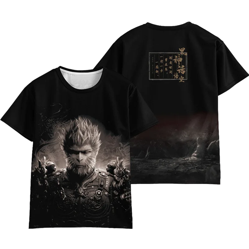 ROLECOS черный Миф: Wukong футболка с принтом Топ Косплей Костюм Аниме игра Хэллоуин