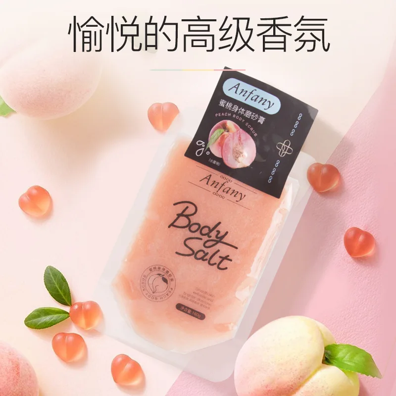 Anfany 1pcs 180g Peach Body Scrub Deep Cleans The Skin Exfoliate The Whole Body Pimple Exfoliating Curry Free Shipping