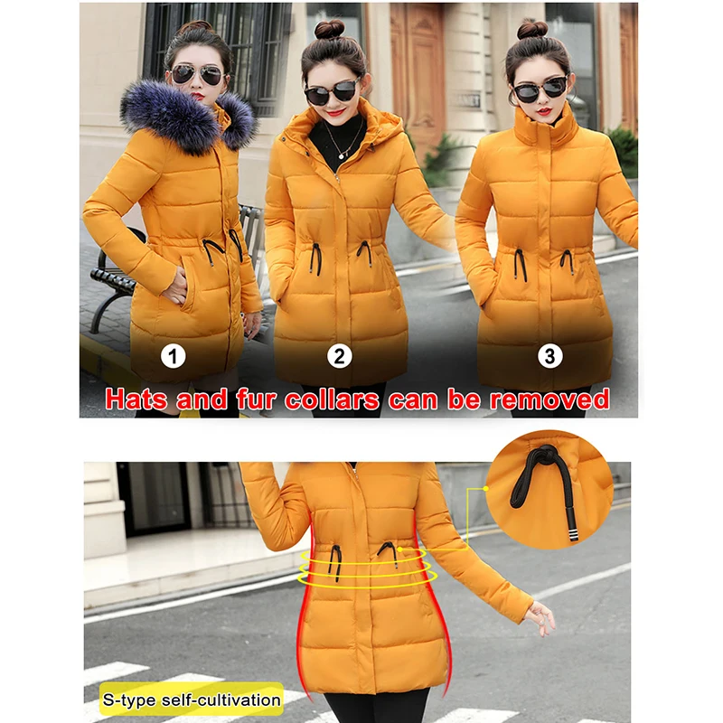 Winter Women Jacket 2023 Winter Thick Warm Padded Outwear Women Long women's winter coats New Slim Hooded Jackets Women Parkas
