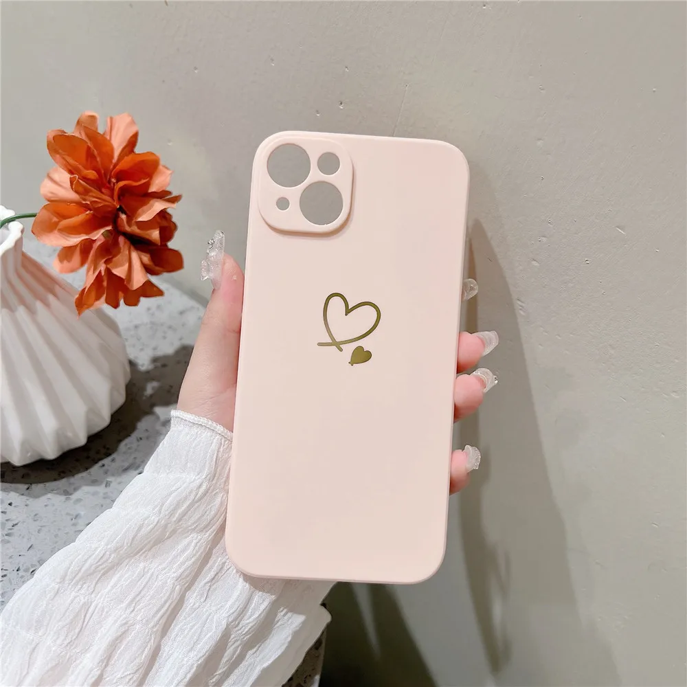 

Lovebay Luxury Big Small Love Heart Case For iPhone11 12 13 14Pro Max XR XS 6 7 8Plus Soft Shockproof Silicone Bumper Back Cover