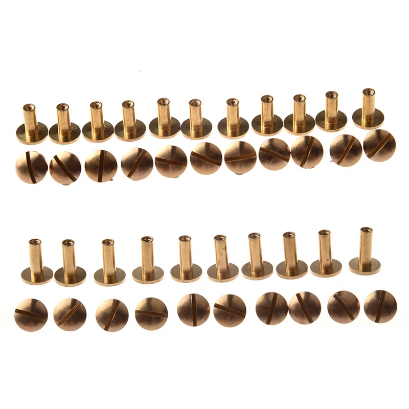 

20x Arc Solid Brass Button Stud Screw Nail Screw Back Leather Rivet Belt 10mm & 12mm