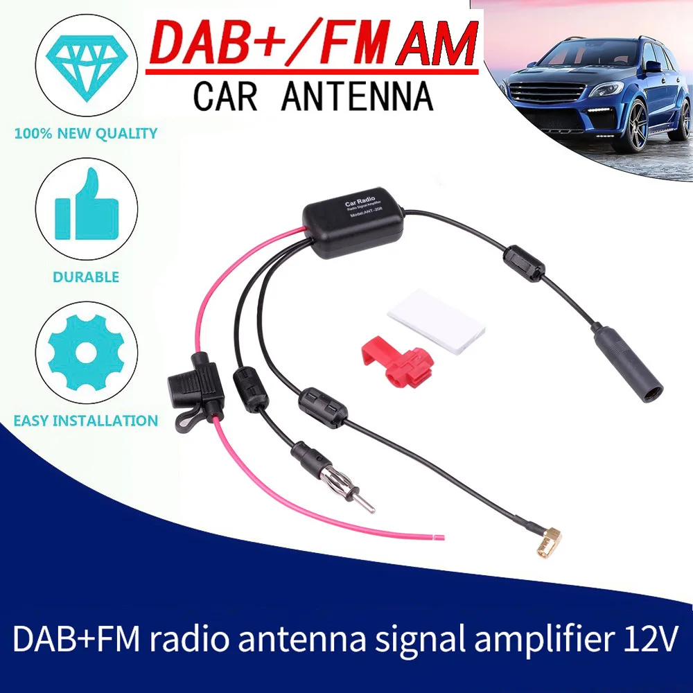 

3 in 1 12V SMA DAB FM AM Car Antenna Signal Amplifier Car Radio Anti-interference Amp Booster Aerial 76-108MHZ outdoor ForMarine